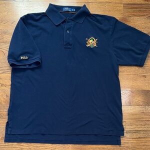Polo Ralph Lauren Men’s Navy large Derby Embroidered Polo Shirt-Large Tall